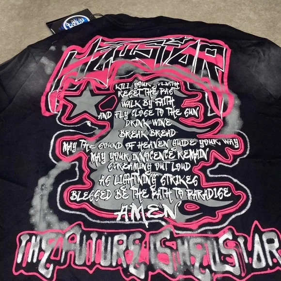 Hellstar Men's Black and Pink Goggles T-shirt Size Medium - Picture 5 of 5